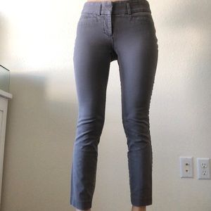 Grey ankle dress pants.